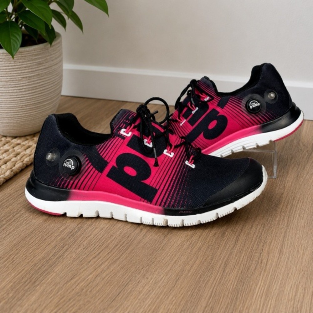 Reebok ZPump Fusion Womens 10 Black Pink Running Training Shoes M47890